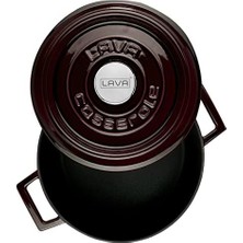 Esmo Home Lava Metal Premium Serisi - Döküm Yuvarlak Tencere, 24 Cm, Majolik Mor