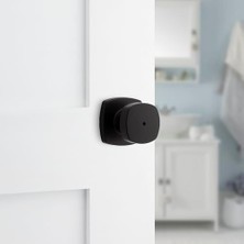 Esmo Home Arroyo Kapı Tokmağı Iç Kapı Tokmağı, Kilitli Kapı Kolu, Banyo ve Yatak Odası Için Kapı Kolu, Mat Siyah Anahtarsız Dönüş Kilidi Kapı Tokmağı, Mikroban Korumalı