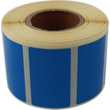 Yenibağ Renk Baskılı Etiket 50MM x 30MM Ölçülerinde 1000 Adet 40MM Kuka Çapında Kendinden Yapışkanlı Rulo Etiket (Mavi)