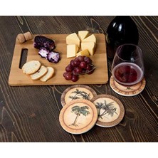 Esmo Home Coasterstone AS1990 Emici Altlık, 4 – 1/4 Inç, Palmiye, 4'lü Set