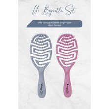 Esmo Home Professional Üç Boyutlu Geri Dönüştürülebilir Saç Fırçası Pembe ve Mavi