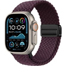 Esmo Home Ultra 49MM ile Uyumlu Cns KRD-134 Örgü Tasarımlı Hasır Kordon Strap Kayış - Siyah