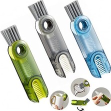 Esmo Home 3 In 1 Çok Fonksiyonlu Temizleme Fırçası Minik Şişe Bardak Kapağı Fırça Saman Temizleyici Araçları Çok Fonksiyonlu Aralık Temizleme Fırçası Ev Mutfak Temizleme Araçları -3 Adet Karışık Renk