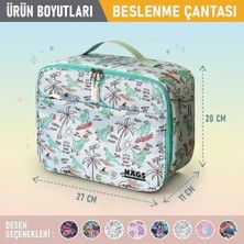 Esmo Home Haegs Çocuk Beslenme Çantası, Kız Çocukları Için Öğle Yemeği Kutusu - Termal Yalıtımlı Kız Çocuk Beslenme Çantası, Kreş ve Okul Için Küçük Öğrenci Öğle Yemeği Kutusu - Dino Island