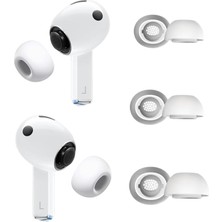 Esmo Home Galaxy Buds3 Pro Uyumlu Üç Boyut Premium Yedek Silikon Kulaklık Uçları (S, M, L) (Beyaz)