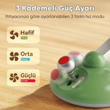 Esmo Home Juo Q3 120° Salınımlı 3 Kademeli LED Işıklı Şarjlı Masaüstü Fan Vantilatör Retro Kırmızı