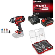 Esmo Home Impaxxo 18/450 - Solo, Kömürsüz Akülü Darbeli Somun Sıkma + 18V 4,0 Ah Pxc Starter Kit, Akü ve Şarj Cihazı + Uç Seti 40 Parça, M-Case Kutu