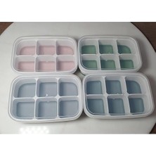 Esmo Home Promosyonca Silikon Tabanlı Mini Buz Kalıbı, 6 Bölmeli, Kolay Çıkarılabilir, 11.3 x 7.5 x 3.7 cm (2 Adet) (Mavi)