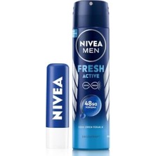 Esmo Home Men Erkek Sprey Deodorant Fresh 150ML ve Original Care Renksiz Dudak Bakım Kremi