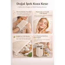 Esmo Home Doğal Ipek Koza Kese, Geleneksel Türk Hamamı Banyo Kesesi, Ölü Deri Arındırıcı Peeling Eldiveni, Derinlemesine Cilt Temizleyici ve Masaj Etkili Spa Banyo Lifi, Pürüzsüz ve Parlak Cilt Için Doğal Ipek