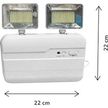 Esmo Home 2X10W Acil Aydınlatma Armatürü | 2200 Lümen | 2 Kademe Işık | 6400K Beyaz Işık | 220V | IP20 | 22X22 cm