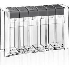 Esmo Home Standlı Baharatlık Seti Delikli Kapaklı Baharat Saklama Takımı Baharat Saklama Kapları Baharat Kutusu (Antrasit, 6'lı Set)