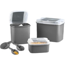 Esmo Home Vip Ahmet Masal Saklama Kabı, Gri 10 L + 4, 5 L + 1, 6 L
