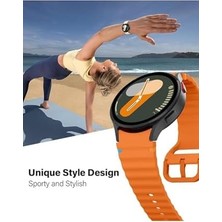 Esmo Home Wave Soft Silikon Kordon Spor Turuncu Galaxy 7 6 5 4 Fe 40 44 mm 42 43 46 47 mm ile Uyumlu