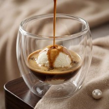 Esmo Home Borosilikat Cam Bardak, 250 ml Geniş Kapasite, Isıya Dayanıklı Yapı, Çift Cidarlı Yalıtım, Ev Ofis Restoran Için Kullanıma Uygun Borosilikat Cam Çay Kahve Espresso Latte Sunum Bardağı