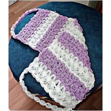 Esmo Home Rapithwin El Yapımı Örgü Doğal Lif Mor (40X16 Cm), Tek Ebat