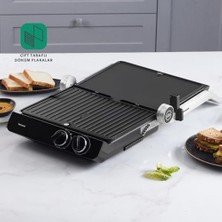 Esmo Home Homend Grilliant 1342H 3 In 1 Inox Gövde Çift Taraflı Xl Döküm Plaka Tost ve Izgara Makinesi