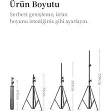Esmo Home 2.1m Ayarlanabilir Telefon Standı – 360° Dönebilen Başlık, Üstten Çekim & Dikey/yatay Kullanım, Katlanabilir Tasarım, Telefon Tutucu Dahil
