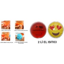 Esmo Home Kalp Emoji Kırmızı Ceylan Cep Sobası,el Isıtıcı,2 Adet Sıcak Su Torbası Pvc 9cm