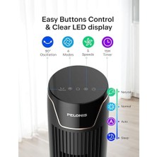 Esmo Home Pelonıs Kule Fan, Uzaktan Kumanda, 38DB Fısıltı Sessizliği, 5 Hız Kademesi ve 4 Mod, LED Ekran, 15H Zamanlayıcı, 90° Salınım