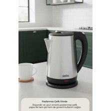 Esmo Home Sinbo SK-8026 1500 W 1.8 Lt Çelik Kettle Su Isıtıcı 360 Derece