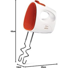 Esmo Home Ariete Mixy El Mikseri 1541/00 - Çırpma Teli, 250 Watt, Hamur Yoğurma, 5 Kademeli Hız Ayarı, 2 Çırpıcı ve 2 Yoğurma Kancası