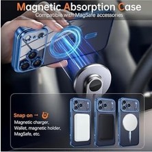 Esmo Home - 17 Pro Max Için Tam Kamera Korumalı ile Uyumlu Destekli Turuncu Kenarlı Arkası Şeffaf Kapak - Turuncu