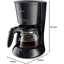 Esmo Home Philips Daily Collection Filtre Kahve Makinesi - Optimal Lezzet Için Aroma-Twister, 1.2l Kapasite, Damlatmayı Önleyici, Otomatik Kapanma, Bulaşık Makinesinde Yıkanabilir Parçalar (HD7461/20)