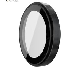 Esmo Home 15/15 Plus ile Uyumlu Safir Kamera Lens Koruyucu - Alüminyum Çerçeveli, Hizalama Aparatlı, Su Geçirmez Glue Layer,%95+ Kristal Netlikte 9h Safir Cam - Siyah
