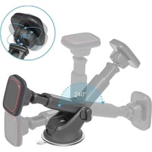 Esmo Home Teknosepetim Uzayabilen Vantuzlu Cep Araç Telefon Tutucu Oto Araba Içi Telefon Tutacağı 360 Mıknatıslı Vantuzlu Torpido Yapışan Tutucu,