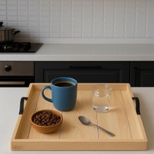 Esmo Home Pratikoutdoor Ahşap Servis ve Sunum Tepsisi Ham Renk - 60X60 cm