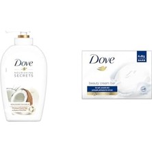 Esmo Home Dove Nemlendirici Sıvı Sabun Hindistan Cevizi Yağı ve Sütü Özlü (500 Ml)(1) Dove Beauty Cream Bar Katı Güzellik Sabunu Original Nemlendirici Etkili, (4 x 90 G)(1)