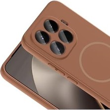 Esmo Home - Mi 15T Pro ile Uyumlu Kılıf Lansman Magsafe ile Uyumlu Kamera Korumalı Içi Kadife Yumuşak Renkli Mat Süet Silikon - Kahverengi