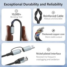 Esmo Home Dacrown USB C - Ethernet Kablosu 10 Ft, Tip C - Lan Kablosu, Gigabit Ağ Internet Adaptörü, Doğrudan Bağlı, Thunderbolt 4/3 MacBook Air/pro, Xps, 15 Serisi, Galaxy S24 ile Uyumlu