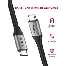 Esmo Home Unıtek Human Friendly Usb-C 100W Pd Hızlı Şarj Kablosu, 4K@60Hz ve 10GBPS Veri (Usb 3.2 Gen2) C14082ABK Power Delivery 100W USB Superspeed + Charge Siyah