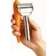 Esmo Home Busstier Paslanmaz Çelik Turbo Jülyen Soyucu Pratik Meyve Sebze Soyacağı Çok Fonksiyonlu Kesici ve Doğrayıcı Rende Spiral Dilimleyici Turbo Julienne Peeler Mutfak Gereçleri