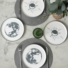 Esmo Home Keramika Black Shadow Nordic Pasta Tabağı 22 cm 4 Adet 22981-82