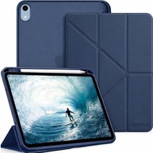 Yenibağ iPad 11.nesil A16 11INÇ/10.NESIL 10.9inç ile Uyumlu Kılıf Kalem Bölmeli Trifolding Case Lacivert