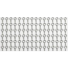 Esmo Home Vidalı Saplama, Gümüş Renk, 9 mm Uzunluk, 100 Adet, Halka Başlıklı Metal Vida