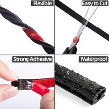 Esmo Home Hava Koşullarına Dayanıklı Kapı Contası, 6 Metre Siyah D Formlu Kauçuk Conta, Yüksek Ses Izolasyonlu ve Toz Önleyici Kendinden Yapışkanlı Kapı Şeridi, Ev ve Ofis Door Seal Strip ile Uyumlu