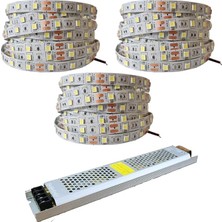 Yenibağ Metre Şerit LED Amber Renk + 12V 16.5 Amper 200 Watt LED Trafo - 3 Dirençli Double Pcb - Oturma Odası, Yatak Odası ve Mutfak Için Gizli Aydınlatma
