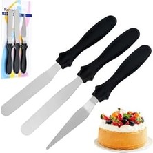 Esmo Home Çelik Silver Pasta Krema Sıva Kek Spatula Seti Sunum MT233
