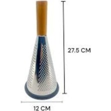 Esmo Home Akasya Saplı Rende – Paslanmaz Çelik, 4 Yüzlü Çok Fonksiyonlu Mutfak Rendesi, Dayanıklı ve Ergonomik Tasarım, 27,5 cm Büyük Boy