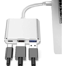 Yenibağ CF01 Macbook Uyumlu 4K Full Hd 1080P Type C To 3 Portlu HDMI - USB 3.0 - Pd Çevirici Hub Adaptör
