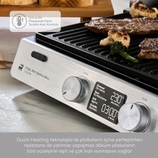 Esmo Home Karaca Compact Steel Pro Sear And Grill Inox 2007 Döküm Izgara ve Tost Makinesi 6 Dilim Kapasiteli