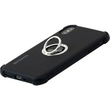 Esmo Home Xs Max Halka Standlı Mat Kılıf Ring Holder Parmak Tutuculu Darbe Emici Tpu Koruyucu Kapak 6.5 Inç Uyumlu Siyah