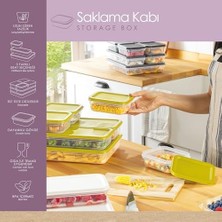 Esmo Home Promosyonca Çok Parçalı Saklama Kabı Seti, 4800 ml Toplam Hacim, 4 Parça (Yeşil)