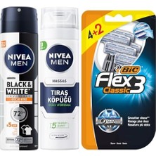 Esmo Home Men Erkek Sprey Deodorant & Invisible Güçlü Etki 72 Saat Anti-Perspirant Koruma 150ML + Tıraş Köpüğü 200 ml + Bıc 3 Erkek Tıraş Bıçağı 6'lı Blister (3 Bıçak)