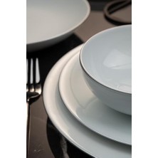 Esmo Home Kütahya Porselen Zeugma 24 Parça 6 Kişilik Yemek Takımı, Platin File