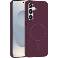 Esmo Home Galaxy S24 Için ile Uyumlu Kılıf Lansman Sert Silikon Ruby Kapak Mürdüm